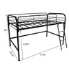 CAVINAS Twin Size Black Metal Loft Bed with Ladder & Fence,Modern 50"High Bed Frame for Adults,Teens - 4 of 4