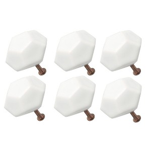 Unique Bargains Ceramic DIY Corrosion-Resistant Dressing Table Cabinet Knob 6 Pcs - 1 of 4