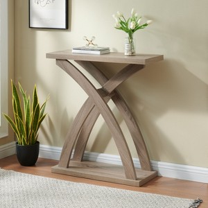 MOEPISY Hallway Entryway Foyer Front Door Console Table Curved Legs Dark Taupe Color - 1 of 4