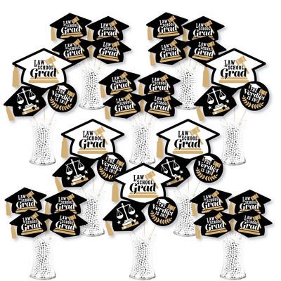 Big Dot of Happiness Law School Grad - Future Lawyer Graduation Party Centerpiece Sticks - Showstopper Table Toppers - 35 Pieces