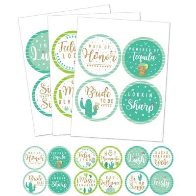 Big Dot of Happiness Final Fiesta - Last Fiesta Bachelorette Party Funny Name Tags - Party Badges Sticker Set of 12