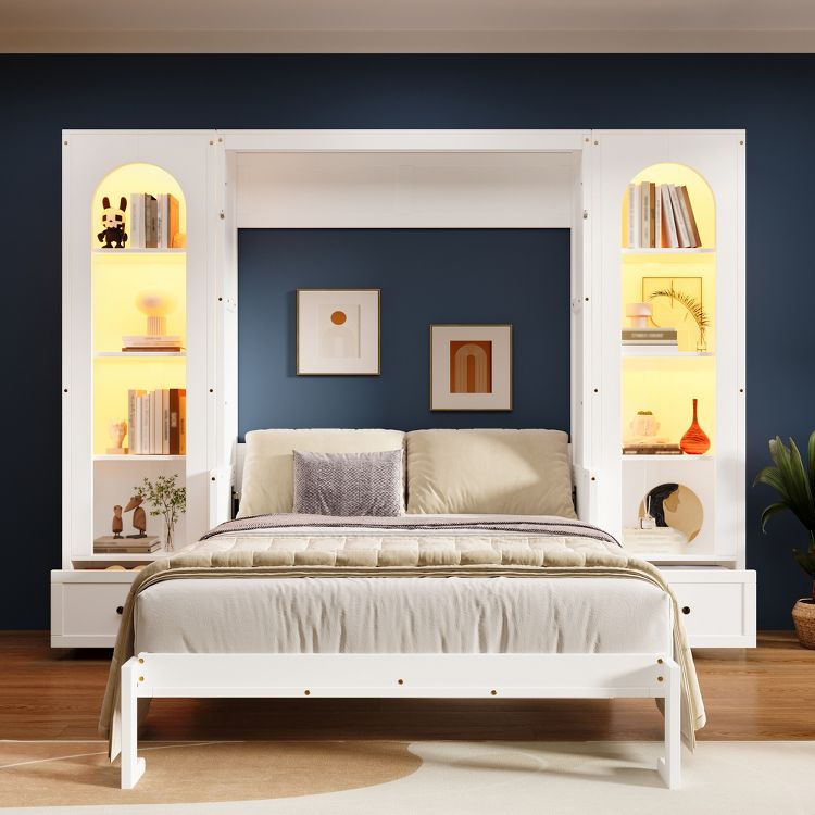 Full Size Murphy Bed with a Desk for Bedroom : Target
