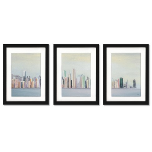 Americanflat Architecture (set Of 3) Triptych Wall Art Brooklyn