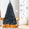 Tangkula 8/7/6 FT Black Artificial Halloween Tree Pre-lit Hinged Full Xmas Tree w/ Branch Tips Pine Needles Cold White LED Lights - 4 of 4