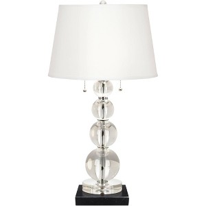 Vienna Full Spectrum Modern Table Lamp 26 1/2" High Square Black Marble Riser Crystal Spheres Drum Shade for Bedroom Living Room - 1 of 4