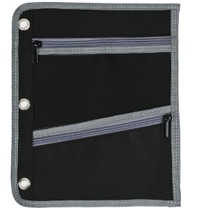 Enday Large Pencil Pouch for 3 Ring Binder, 3-Pocket Flat Pencil Pouch, Zippered Binder Pencil Pouches - 1 of 1
