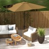 Gulches Stylish Outdoor Patio Table Umbrella with Crank, Push Button Tilt, UV 50+ , Coffee, 6.5' x 10' - 4 of 4