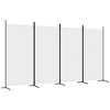 vidaXL 4-Panel Room Divider - Fabric Screen with Foldable Design - White Room Partition for Privacy Enhancement - Modern, Space Saving Home Furniture - 2 of 4