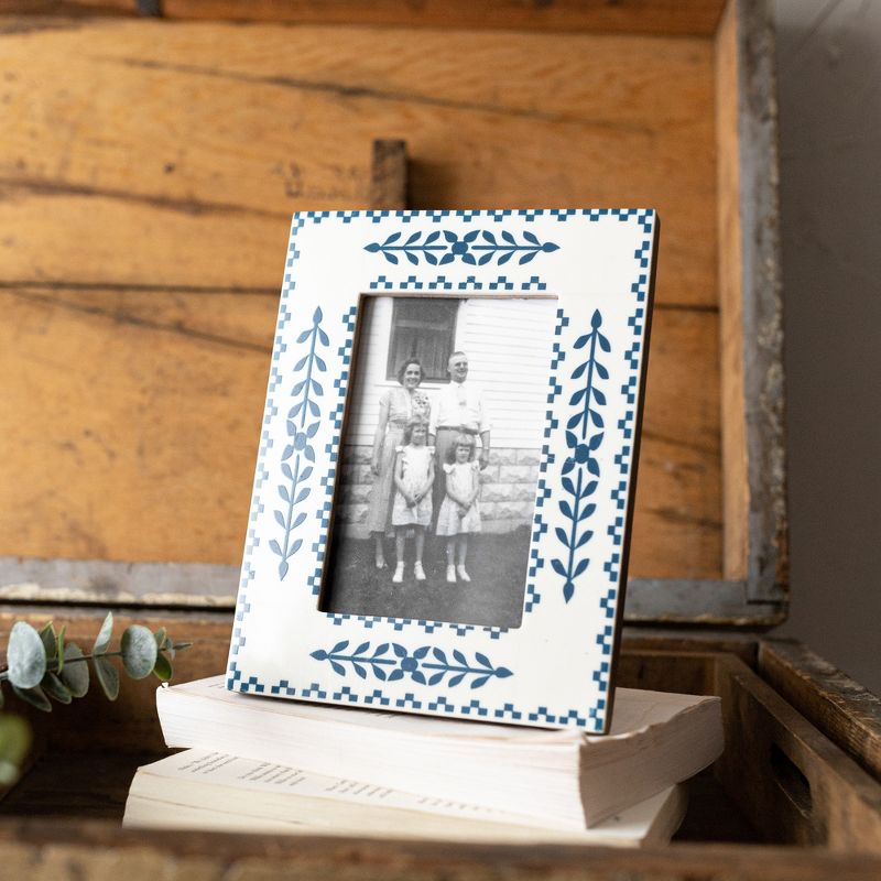4x6 Inch Botanical Picture Frame Blue Resin, MDF & Glass by Foreside Home & Garden, 3 of 8