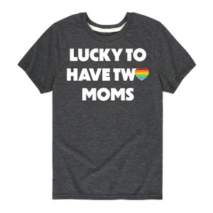Boys' - Instant Message - Lucky Two Moms Short Sleeve Graphic T-Shirt - 1 of 4