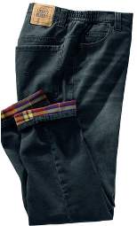 Liberty Blues Men's Big & Tall Flannel-Lined Side-Elastic Jeans