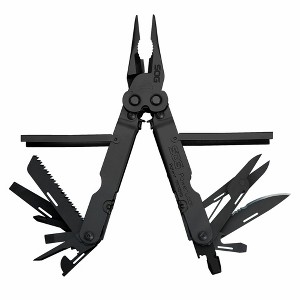 SOG PowerLock Oxide Stainless Steel Folding Knife 18 Multi Tool Pliers with Screwdrivers, Crimper, Can Opener, Gripper, and Cutter, Black - 1 of 4