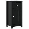 vidaXL Bathroom Furniture Set 3 Piece, Bathroom Cabinet with Storage, Wall Mirror for Bathroom, Modern Style, BERG Black Solid Wood Pine - 3 of 4