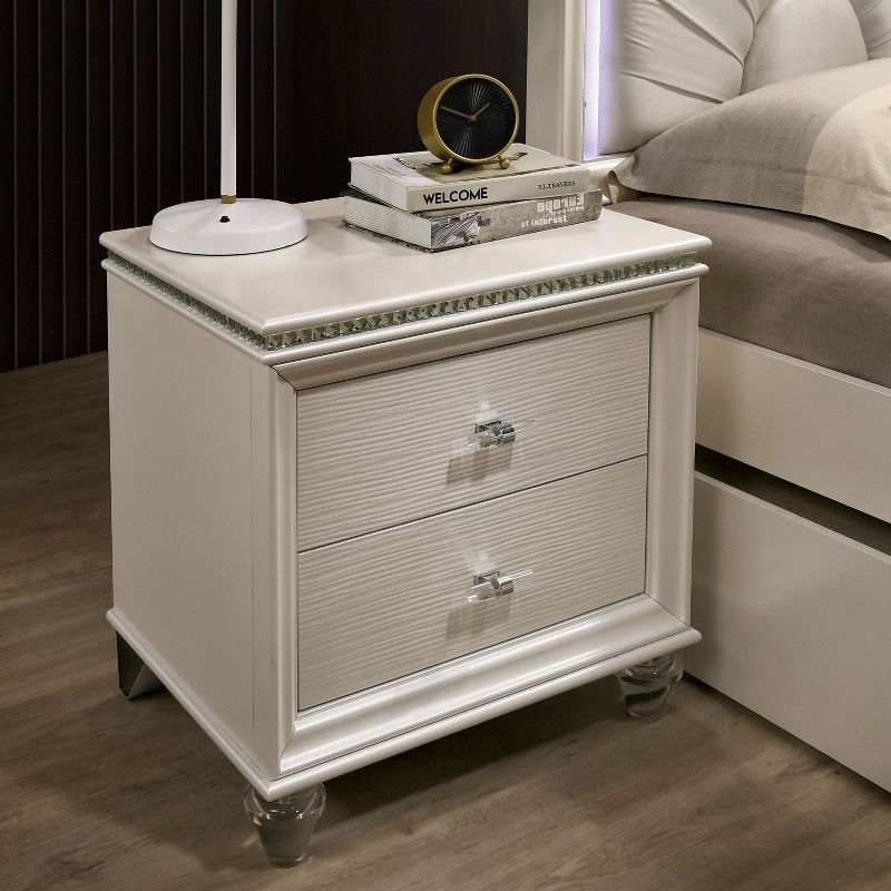 3pc Fosset Bedroom Set with 2 Nightstands Pearl White - HOMES: Inside + Out, 3 of 5