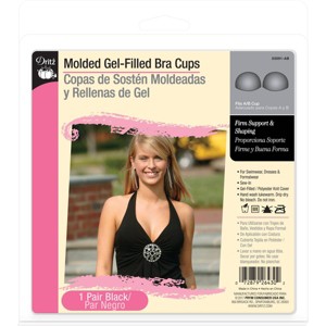 Dritz Molded Gel-Filled Adhesive Strapless Backless Bra Cups A/B Black: Sticky Bra Inserts, Seamless Nipple Covers - 1 of 4