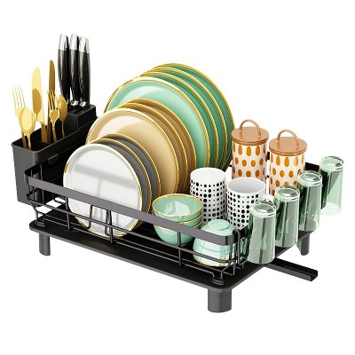 LunaLulinlk Dish Drying Rack Drain Board Utensil Holder Organizer Drainer Tableware Organizer Kitchen Countertop Storage Shelf