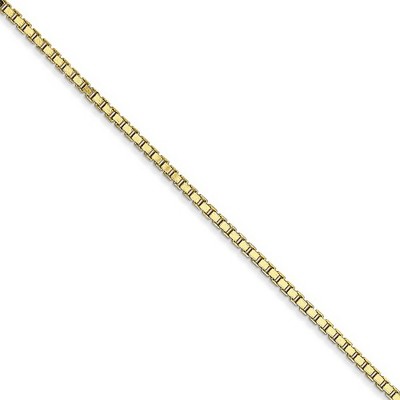 Black Bow Jewelry 1.5mm 10k Yellow Gold Solid Box Chain Necklace
