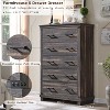 SinCiDo Farmhouse 5 Drawer Dresser, Rustic Wood Tall Chest w/Thick Plank Design, Closet Dresser for Bedroom, Living Room - 3 of 4