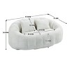 Soft Chenille Bean Bag Sofa with High Back and Memory Foam Filling,Comfortable 2-Seater Lounger-Baofuwish - 4 of 4