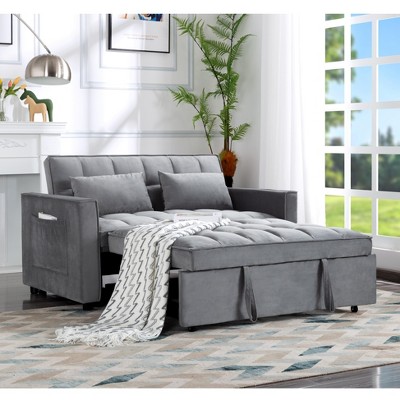 MAYEERTY 55 Convertible Couch Pull-out Sleeper Sofa Bed Easy-to-Use Mechanism
