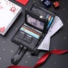 Mens Wallet with Chain Genuine Leather Purse RFID Blocking Bifold Double Zipper Coin Pocket - 2 of 4