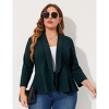 Coolmee Women Plus Size Casual Blazer Open Front Long Sleeve Work Office Cardigan Jackets - 3 of 4