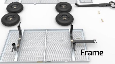 Yellow Heavy Duty Steel Utility Cart with Mesh Bed