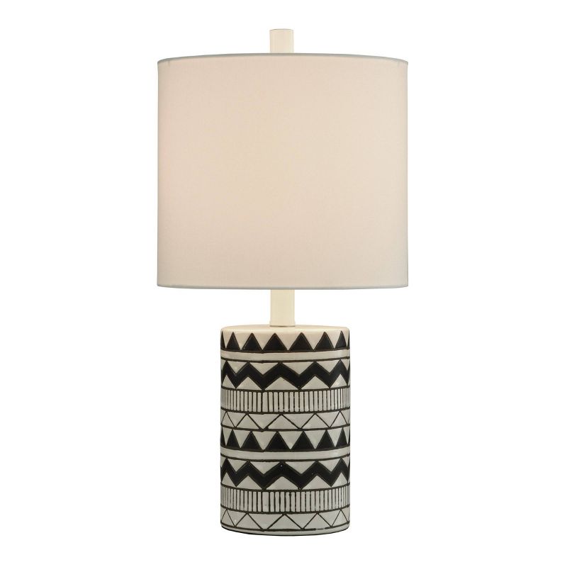 Ceramic and Metal Table Lamp Black/White Finish - StyleCraft, 4 of 15