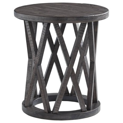 Sharzane Round End Table Taupe - Signature Design by Ashley