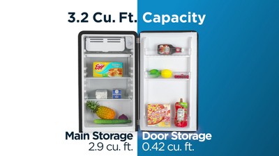 Retro Red Metal Mini Refrigerator with Freezer, 3.2 Cu. Ft.