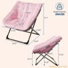 Bedroom Rabbit Fur Saucer Chair, Folding Comfy Lounge Chair with Metal Frame, Cozy Indoor Foldable Lazy Sofa for Kids, Teens & Adults, - 2 of 4