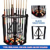 Wooden Corner-Style Floor Stand Billiard Pool Cue Rack with Score Counters, Holds 10 Pool Cue Sticks and Full Set of Pool Balls - 3 of 4