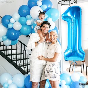 KatchOn, Blue Balloon for First Birthday - 40 Inch | Blue Number Balloon, 1st Birthday Decorations Boy,  Baby Shark Birthday Decorations - 1 of 4