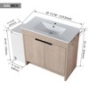 SEVOBAL Bathroom Vanities 48 Inch Freestanding Vanity Ceramic Sink Soft Close Door for Bathroom, Beige, 47.7"*18.31"*34.25" - 3 of 4