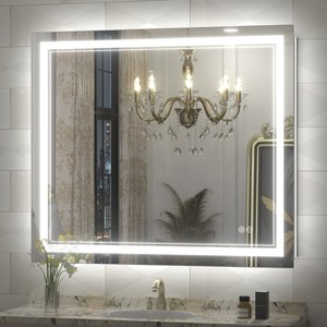 Apmir Super Bright 192 LEDs/m Front LED Lighted Anti-Fog Tempered Glass Bathroom/Vanity Mirror with ETL & 3-Year Warranty - 1 of 4
