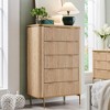SinCiDo Modern 5 Drawer Fluted Dresser With Gold Accents, 48" Tall Wood Storage Chest of Drawers for Bedroom, Living Room - 2 of 4