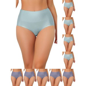 INSPIRE CHIC Women's Tummy Control Unlined High-Waisted Breathable Hipster Underwear 10 Packs - 1 of 4