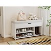 Vynxaria WHITE 39"Shoe Storage Bench, Entryway Bench with Lift Top Storage Box, Metal and Board Bench for Entryway - 2 of 4