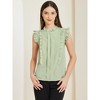 Allegra K Women's Ruffle Sleeveless Round Neck Keyhole Button Shirt - 2 of 4