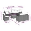 vidaXL 9 Piece Patio Sofa Set with Cushions Poly Rattan - Black Table + 3x Middle + 1x Corner - 3 of 4