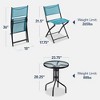 Best Choice Products 3-Piece Patio Bistro Dining Furniture Set w/ Round Textured Glass Tabletop, Folding Chairs - 2 of 4