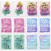 Paper Junkie 12 Pack 2 Pocket Folders with Inspirational Quotes, Letter Size Cute Decorative Folders for School, Watercolor Designs - 4 of 4