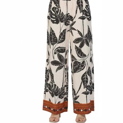 Women's Tropical Noir Palazzo Pants - Fate