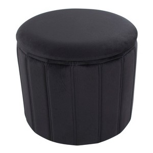 Vynxaria Lindsey Contemporary Folding Storage Ottoman – Stylish & Versatile Seating Solution - 1 of 4