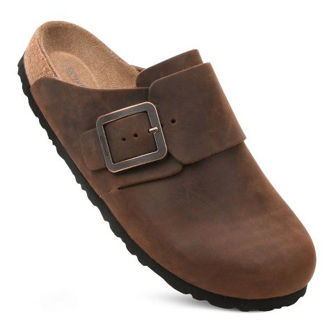 Женские сабо Aerothotic Dakota Genuine Leather Clogs for Women with Arch Support, Brown-7