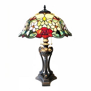 Chloe Lighting Piper Tiffany-style Floral Stained Glass Table Lamp 26" Height - 1 of 3