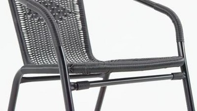 Elegant Gray Rattan Stackable Indoor-Outdoor Dining Chair Set