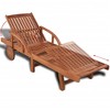vidaXL Sun Lounger Natural wood Solid Acacia wood 79 x 26.8 x 32.7 in - 3 of 4
