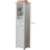 Kings Brand Furniture - Tall Bathroom Storage Cabinet with 2 Doors & 1 Drawer, Freestanding Floor Linen Cabinet, White - 2 of 4