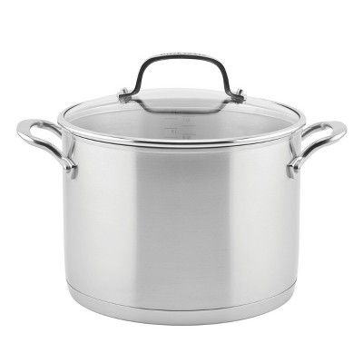 Choice 8 Qt. Standard Weight Aluminum Stock Pot with Cover